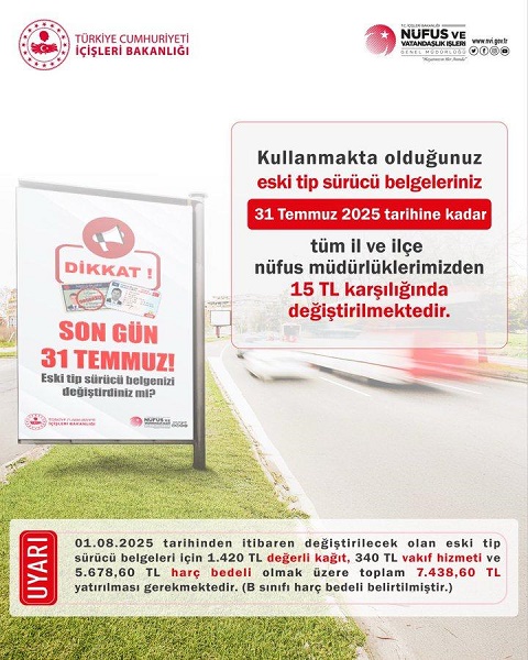 Eski Tip Sürücü Belgenizi Değiştirmeniz İçin Son 5️⃣9️⃣ Gün❗️❗️❗️